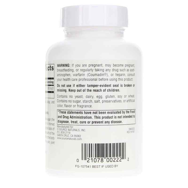 N-A-G N-Acetyl Glucosamine 500 Mg, 120 Tablets, by Source Naturals, image #3