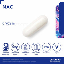 White NAC 900 mg capsule measuring 0.905 inches, certified gluten-free, GMO-free, soy-free, dairy-free, vegetarian and vegan.