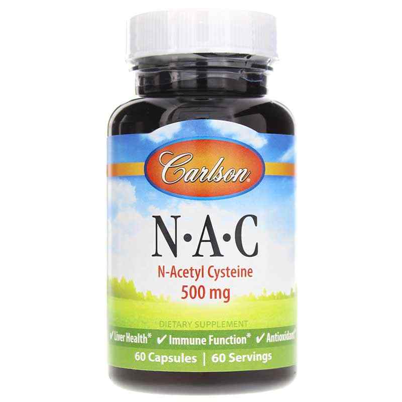 NAC N-Acetyl Cysteine 500 Mg, 60 Capsules, by Carlson Labs