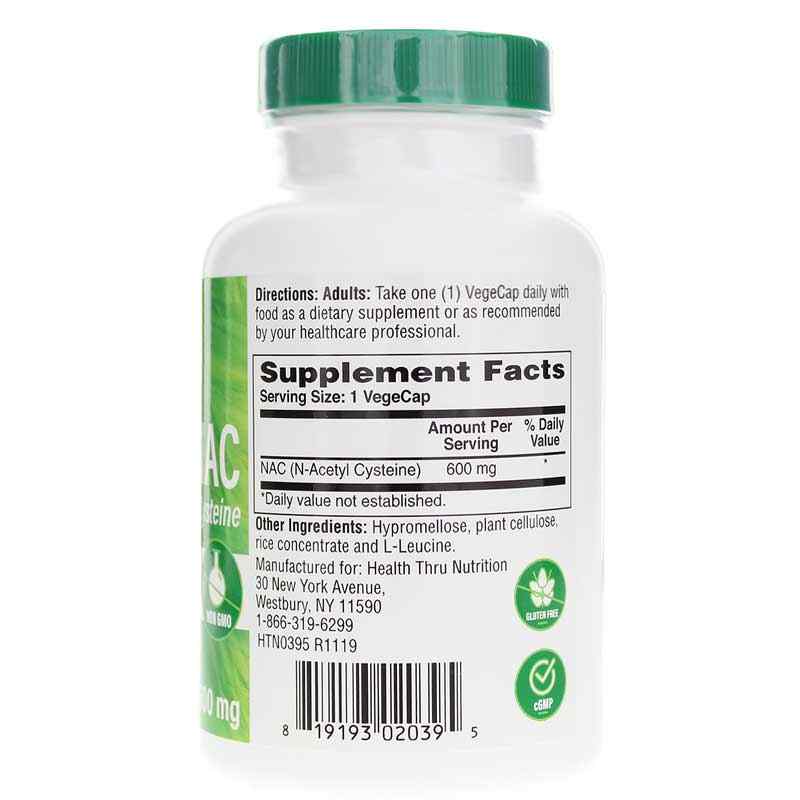 NAC N-Acetyl Cysteine 600 Mg, 120 Veg Capsules, by Health Thru Nutrition, image #2