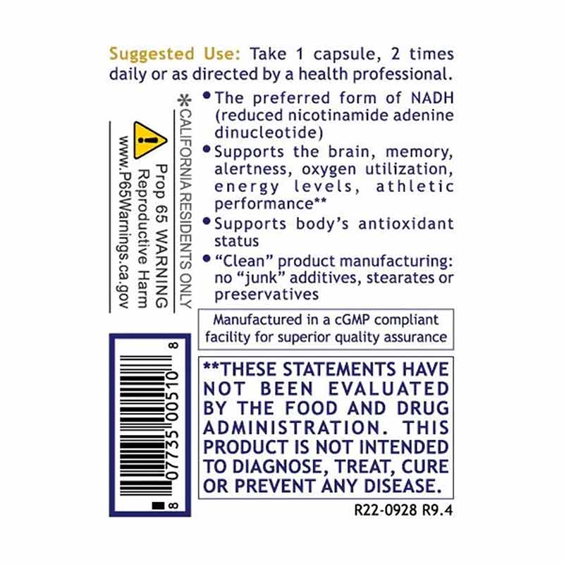 NADH 10 Mg Advanced Brain and Memory Support, by Premier Research Labs, image #3