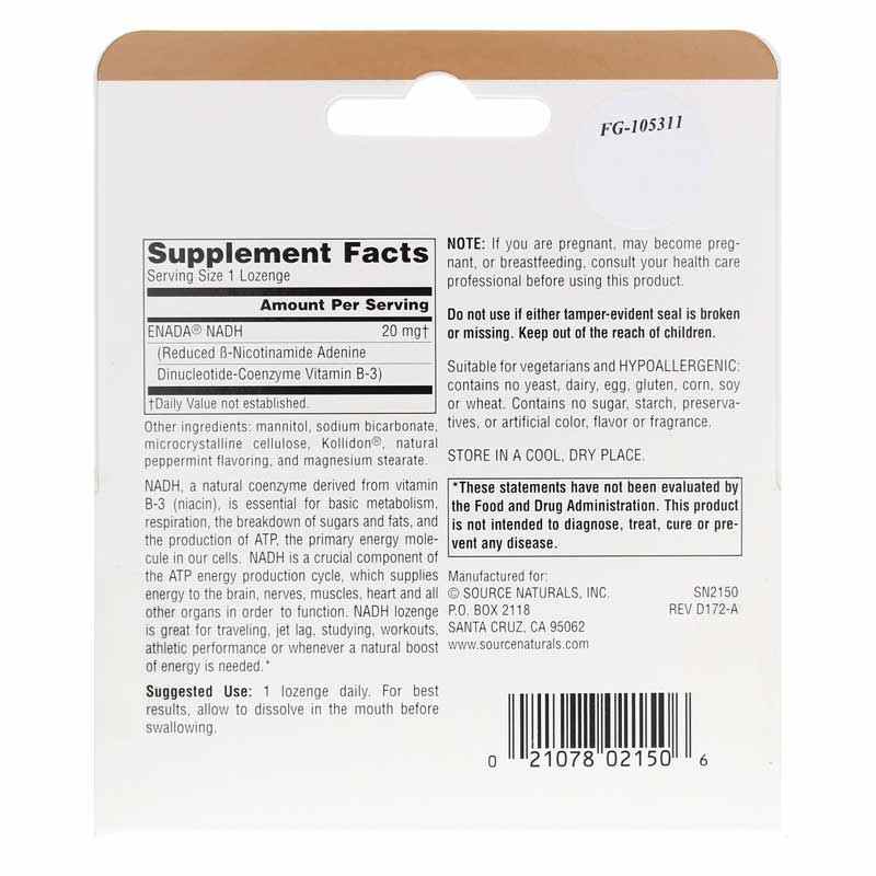 NADH 20 Mg Lozenges, 30 Lozenges, by Source Naturals, image #2