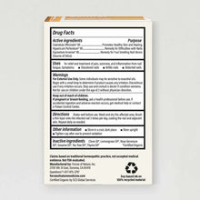 Back of white product box displaying Drug Facts label with active ingredients, uses, warnings, directions, and manufacturer i