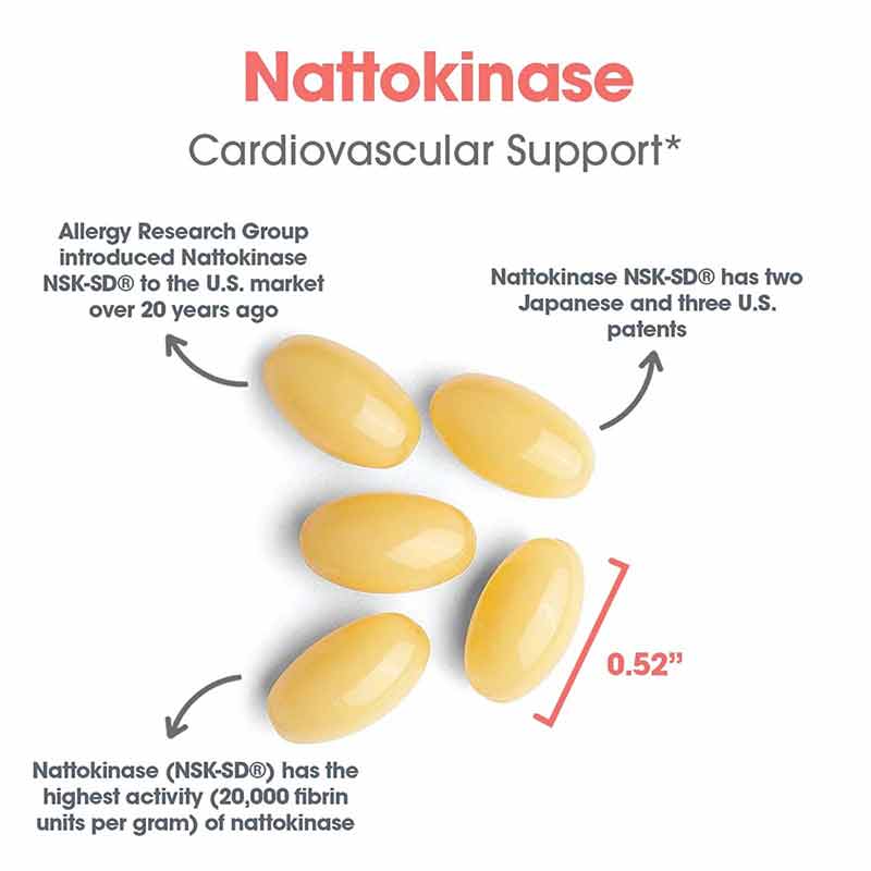 Nattokinase 100 Mg, 60 Softgels, by Allergy Research Group, image #5