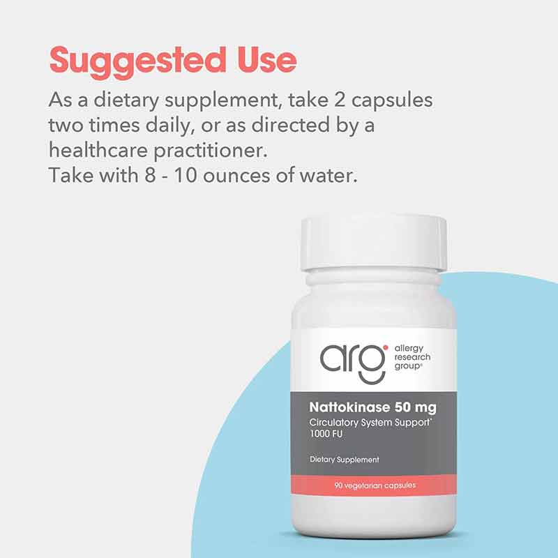 Nattokinase 50 Mg, 300 Veg Capsules, by Allergy Research Group, image #3