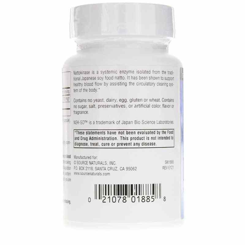 Nattokinase (NSK-SD) 100 Mg, 60 Capsules, by Source Naturals, image #3
