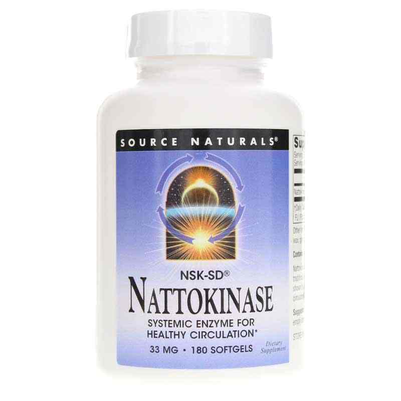 Nattokinase (NSK-SD) 33 Mg, 180 Softgels, by Source Naturals