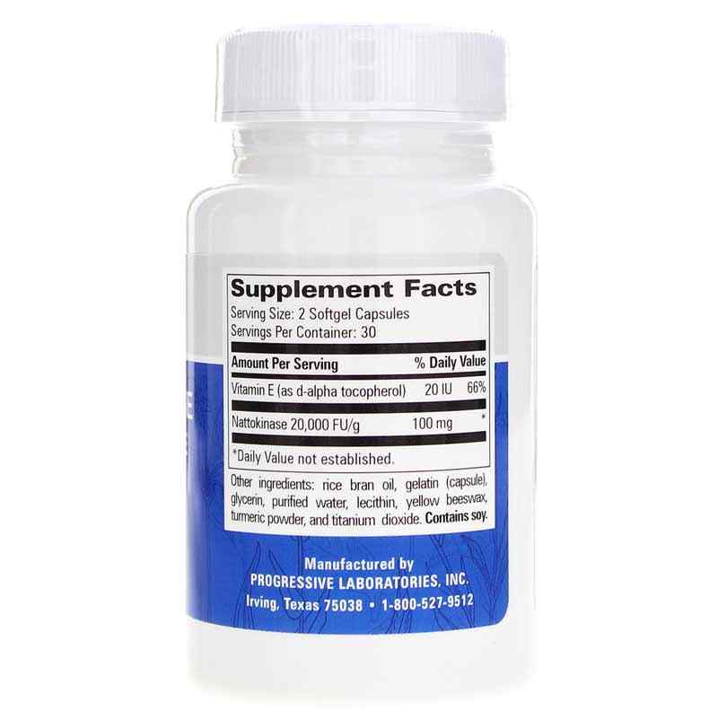 Nattokinase with Vitamin E, by Progressive Labs, image #2