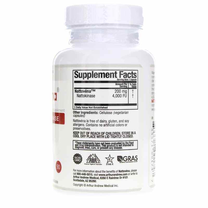 Nattovena Pure Nattokinase, 90 Capsules, by Arthur Andrew Medical, image #2