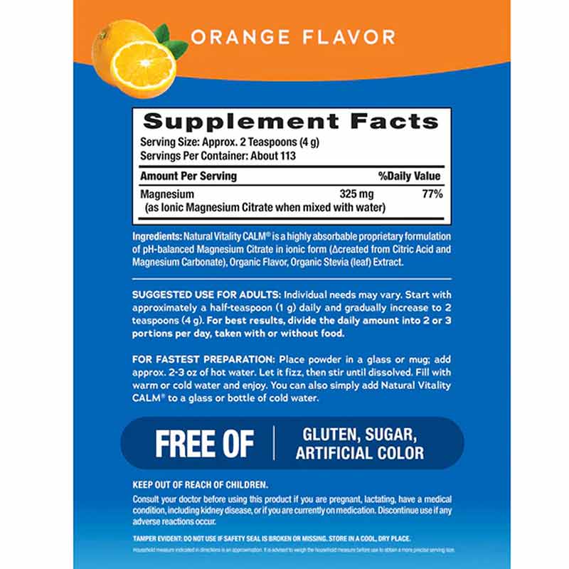 Natural Calm, Orange, 16 Oz, by Natural Vitality, image #2