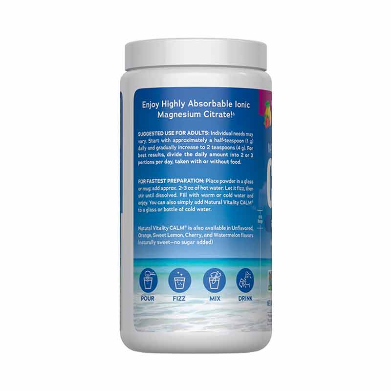 Natural Calm, Raspberry-Lemon, 16 Oz, by Natural Vitality, image #3