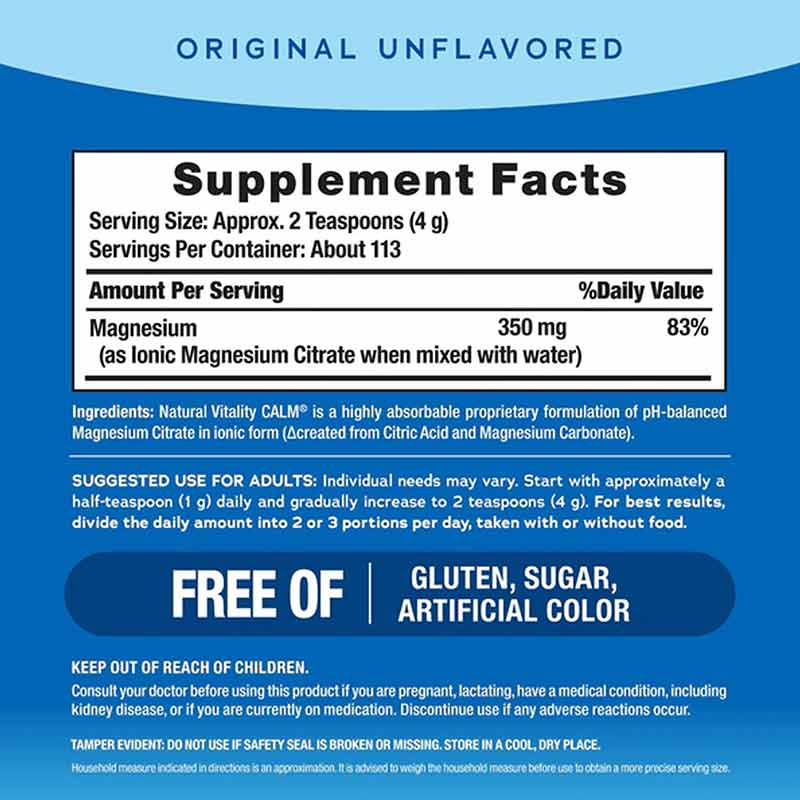 Natural Calm, Unflavored, 16 Oz, by Natural Vitality, image #2