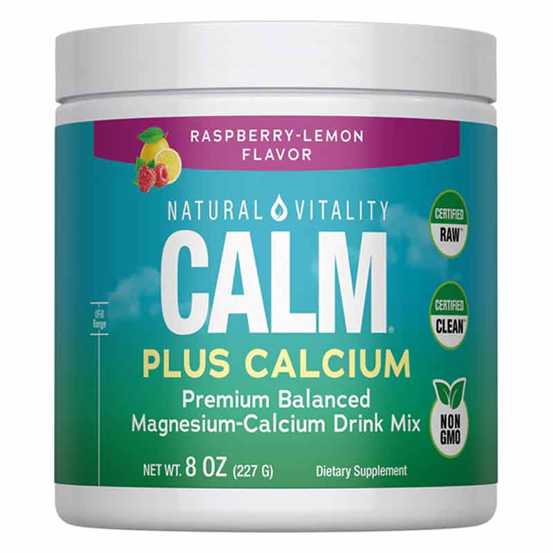 Natural Calm Plus Calcium, Raspberry-Lemon, 8 Oz, by Natural Vitality