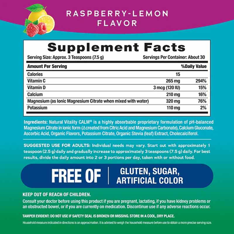 Natural Calm Plus Calcium, Raspberry-Lemon, 8 Oz, by Natural Vitality, image #2