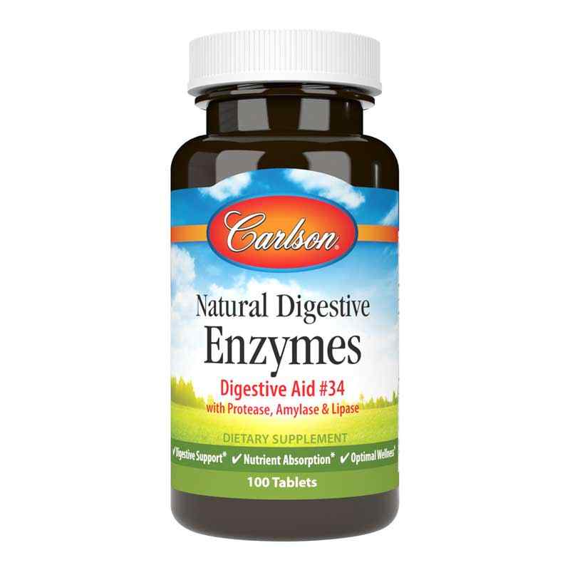 Natural Digestive Enzymes, 100 Tablets, by Carlson Labs