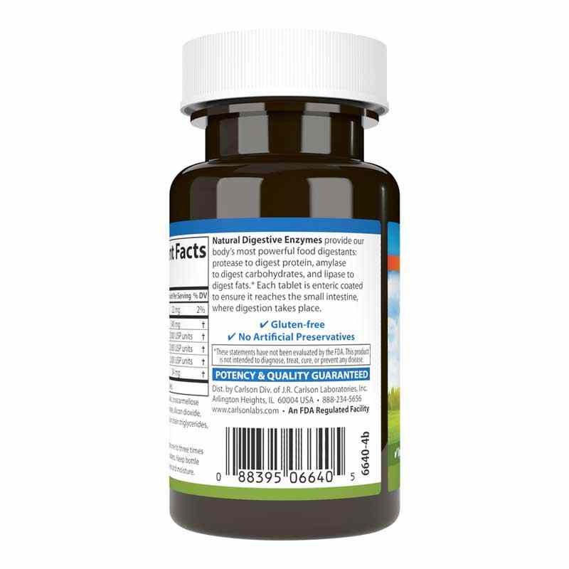 Natural Digestive Enzymes, 100 Tablets, by Carlson Labs, image #3