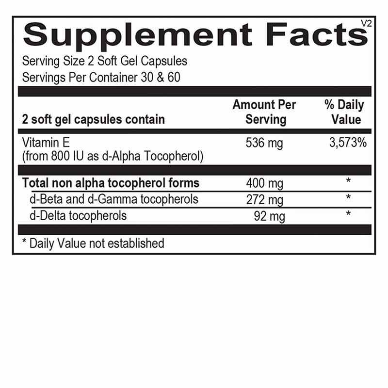 Natural Vitamin E Mixed Tocopherols, 60 Softgels, by Ortho Molecular, image #2