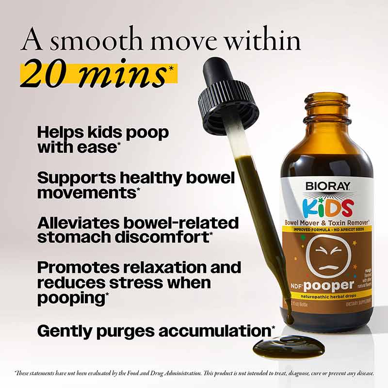 NDF Pooper Herbal Drops, Mango, 2 Oz, by BioRay Kids, image #3