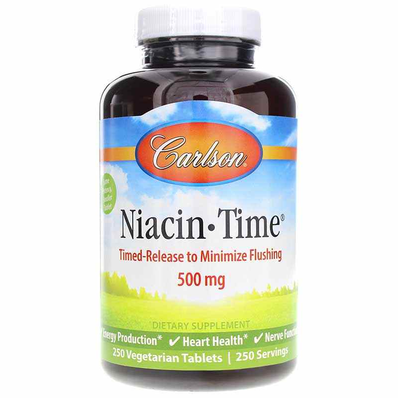 Niacin-Time, 250 Veg Tablets, by Carlson Labs