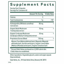 Supplement Facts label for Gaia Herbs Pro Nighttime HPA showing serving size, nutritional information, and herbal ingredient 