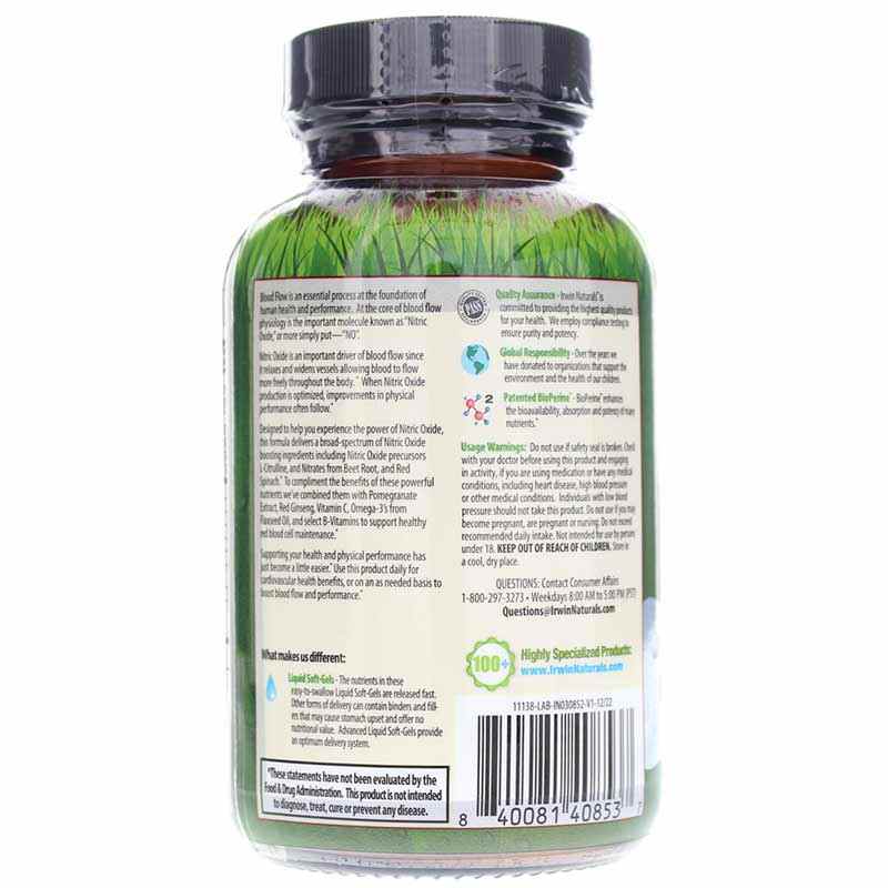 Nitric Oxide PWR Blood-Flow Booster, by Irwin Naturals, image #3