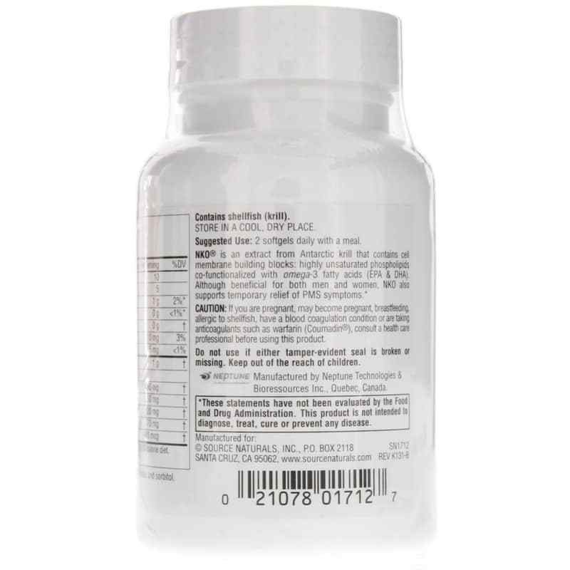 NKO Neptune Krill Oil 500 Mg, 30 Softgels, by Source Naturals, image #3