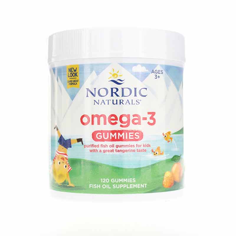 Nordic Omega-3 Gummies Tangerine, 120 Gummies, by Nordic Naturals