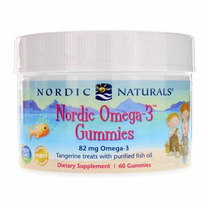 Nordic Omega-3 Gummies Tangerine, 60 Gummies, by Nordic Naturals