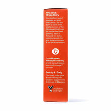 Orange Sibu Beauty face cream box with white text describing sea berry origin story and cruelty-free vegan certification.