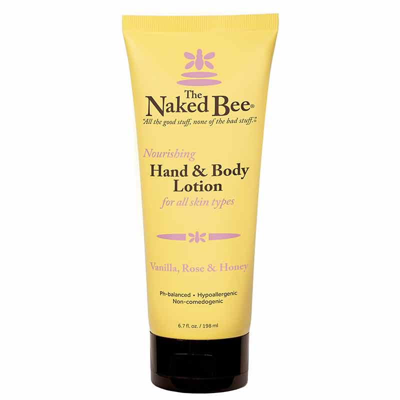 Nourishing Hand & Body Lotion, Vanilla Rose & Honey, 6.7 Oz, by Naked Bee