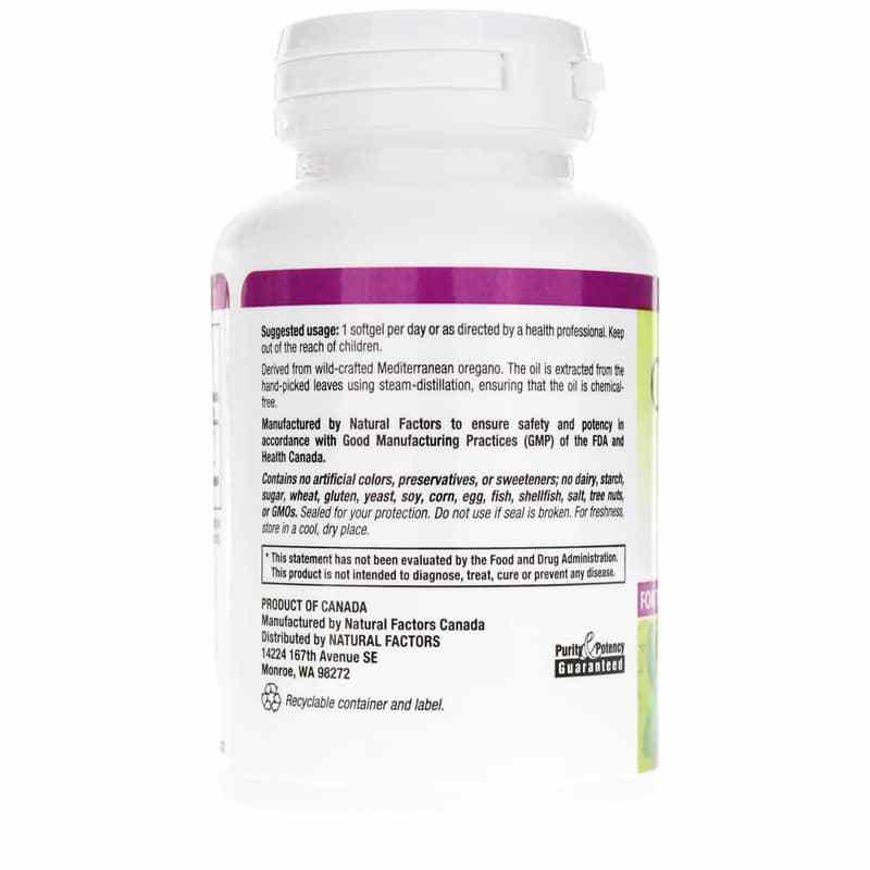Oil of Oregano 180 Mg, 30 Softgels, by Natural Factors, image #3