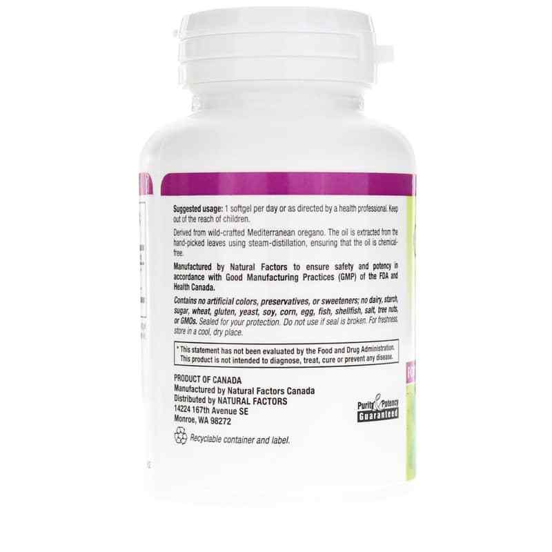 Oil of Oregano 180 Mg, 60 Softgels, by Natural Factors, image #3