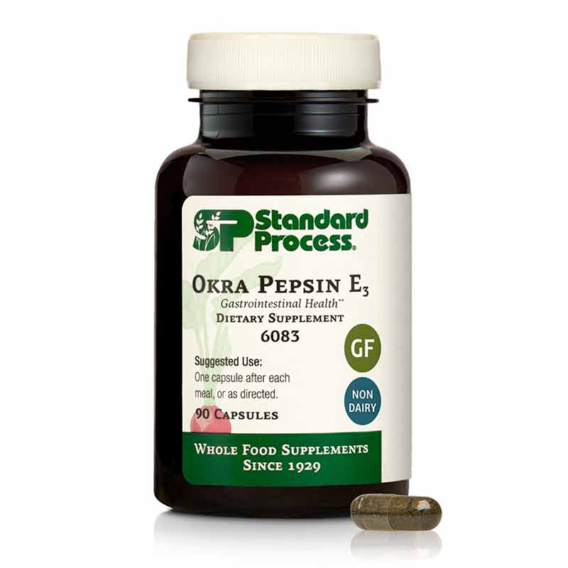 Okra Pepsin E3, 90 Capsules, by Standard Process