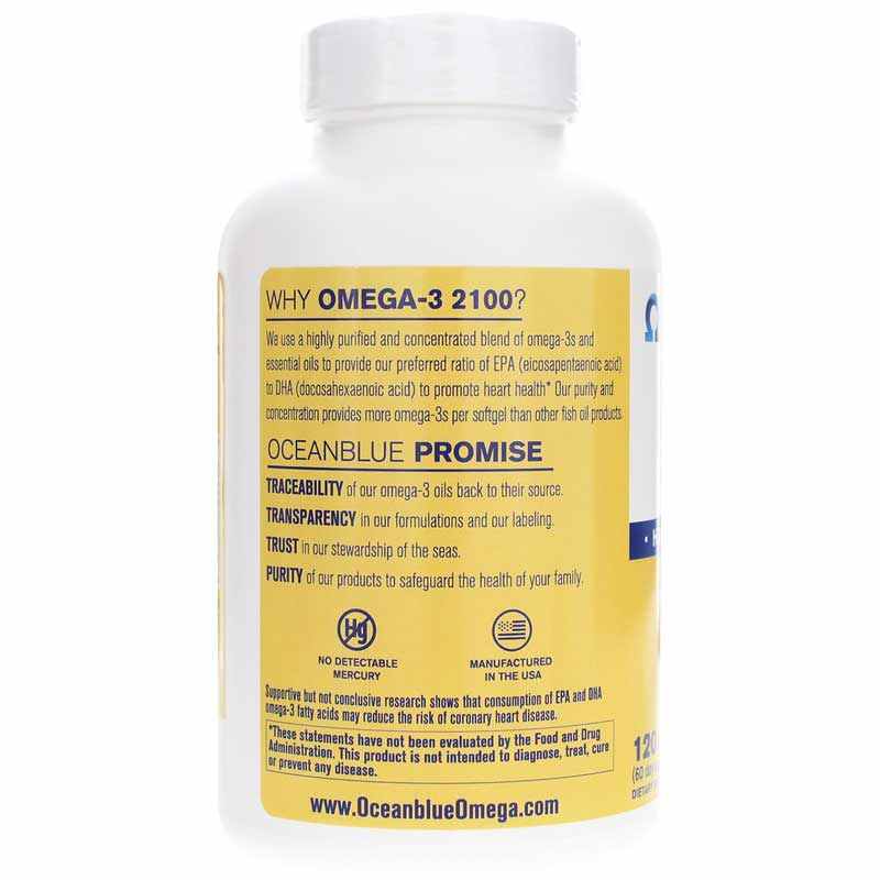 Omega-3 2100, 120 Softgels, by Ocean Blue, image #3