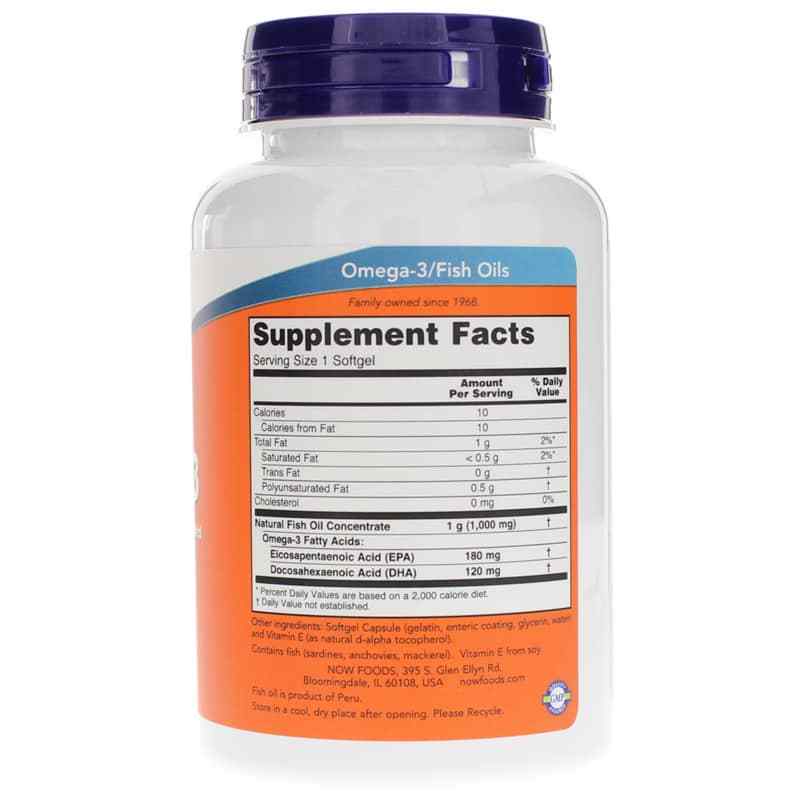 Omega-3 Enteric Coated, 90 Softgels, by NOW Foods, image #2