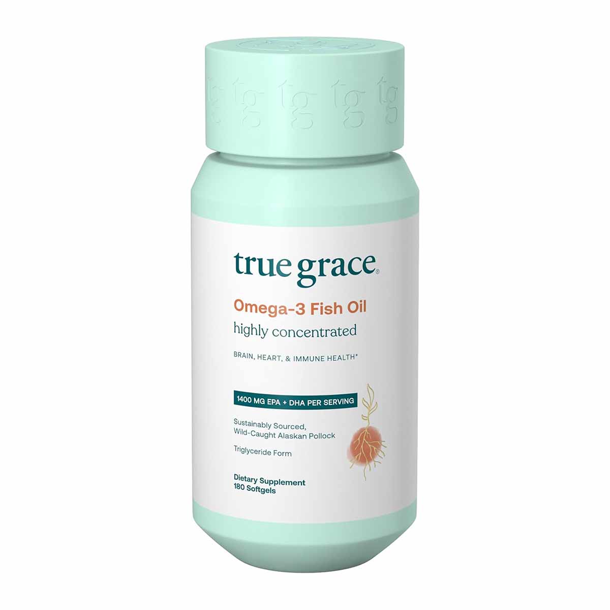 Omega-3 Fish Oil, 180 Softgels, by True Grace