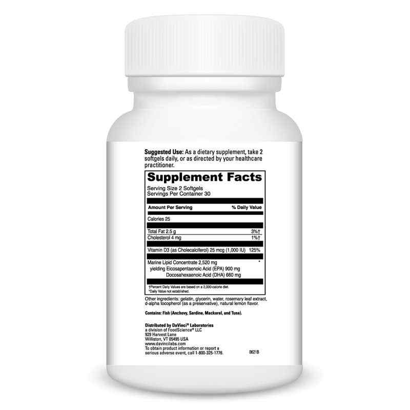 Omega 3 HP-D, 60 Softgels, by DaVinci Labs, image #2