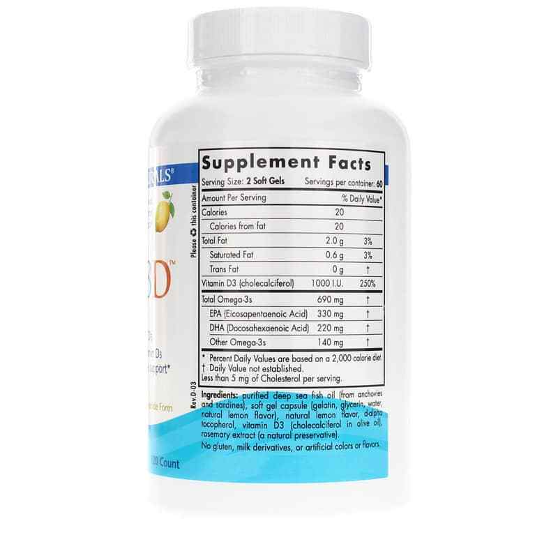 Omega-3D Lemon Softgels, 120 Softgels, by Nordic Naturals, image #2