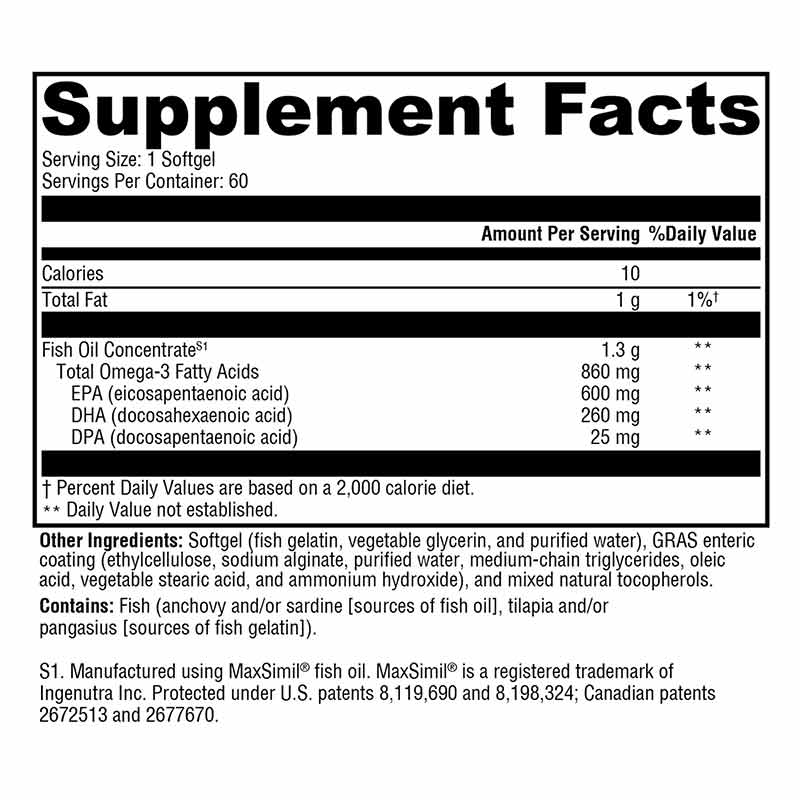 Omega MonoPure 1300 EC, 60 Softgels, by Xymogen, image #2
