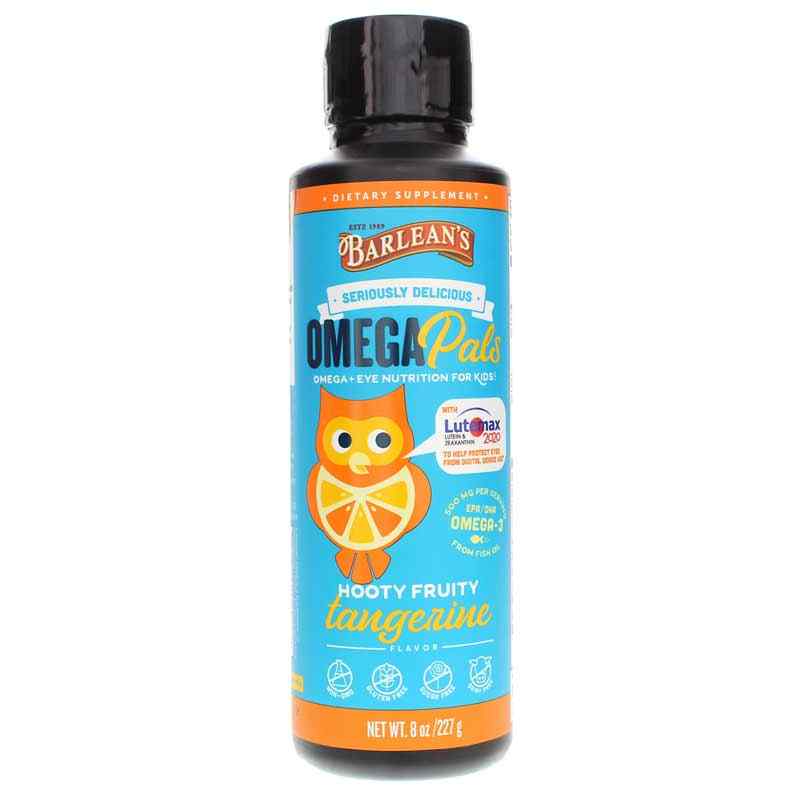 Omega Pals Hooty Fruity Tangerine Omega + Eye Nutrition Fish Oil, by Barleans Organic Oils