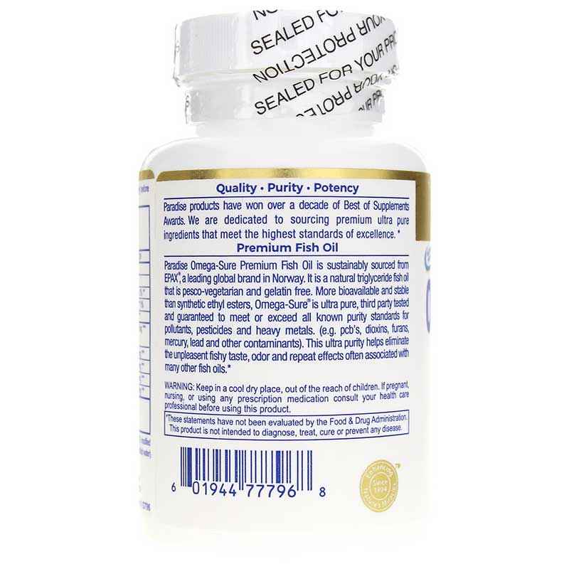 Omega Sure Fish Oil, 60 Veg Softgels, by Paradise Herbs, image #3