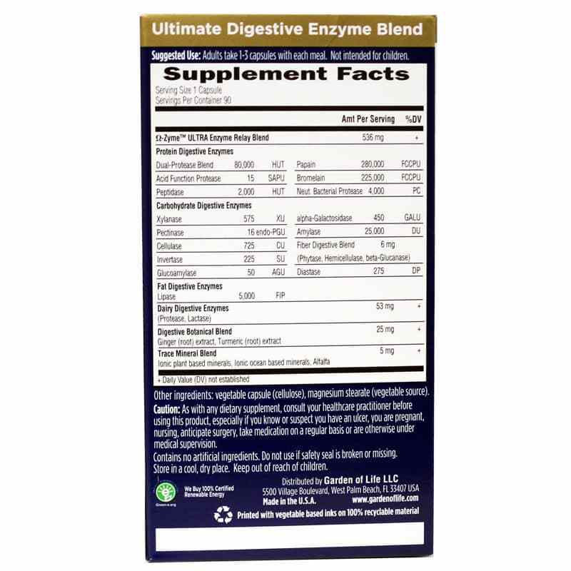 Omega-Zyme Ultra Digestive Enzyme Blend, 90 Veg Capsules, by Garden of Life, image #2