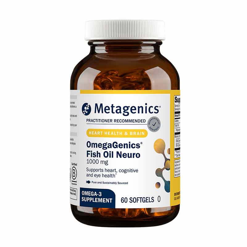 OmegaGenics Fish Oil Neuro 1000 mg, 60 Softgels, by Metagenics