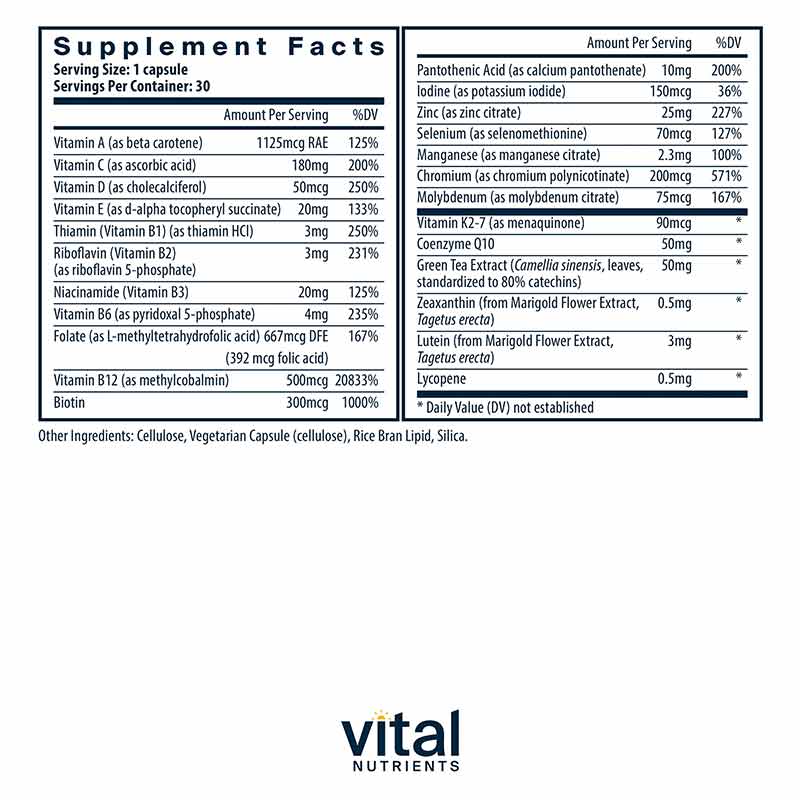 Once Daily Multivitamin, 30 Capsules, by Vital Nutrients, image #2
