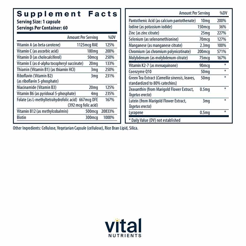 Once Daily Multivitamin, 60 Capsules, by Vital Nutrients, image #2
