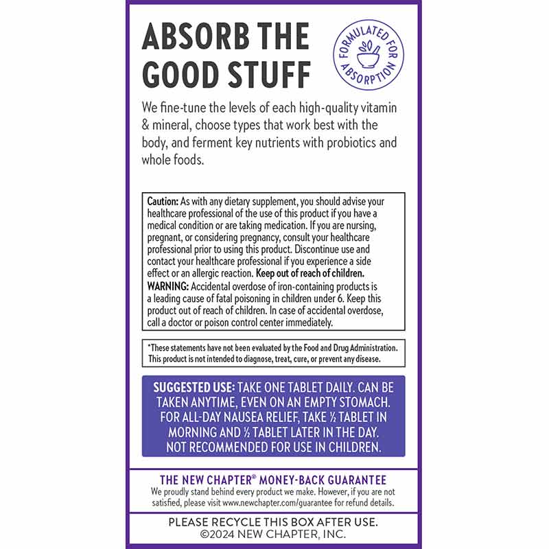 One Daily Prenatal Multivitamin 35+, 90 Veg Tablets, by New Chapter, image #3