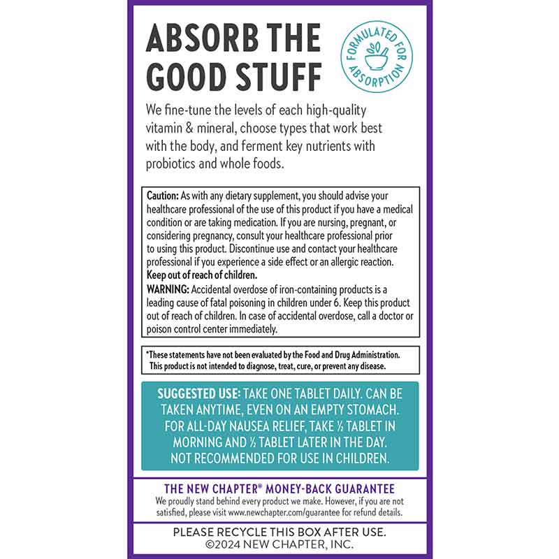 One Daily Prenatal Multivitamin, 90 Veg Tablets, by New Chapter, image #3