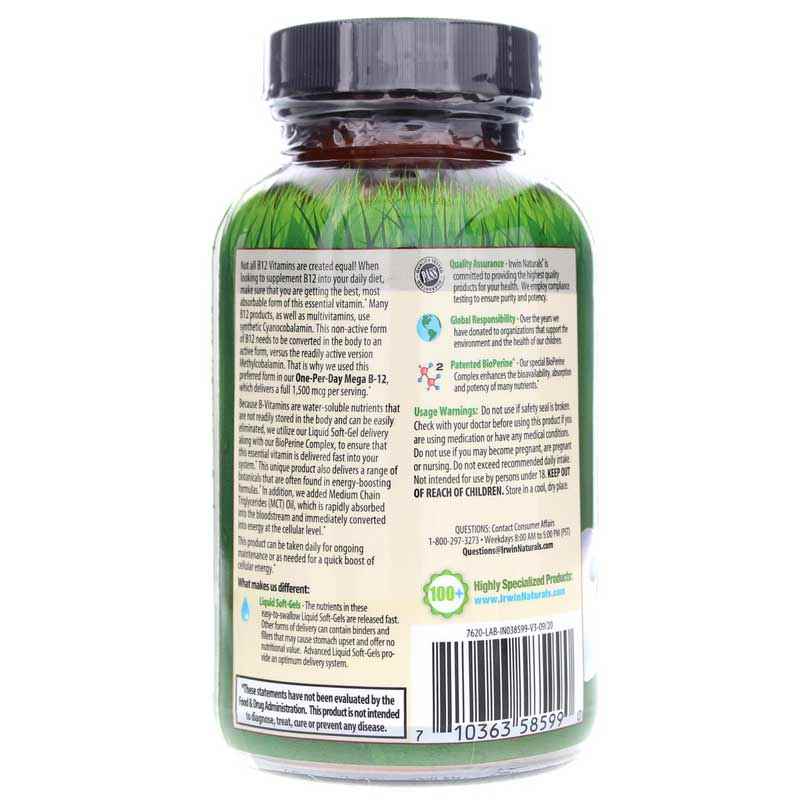 One-Per-Day Mega B-12, by Irwin Naturals, image #3