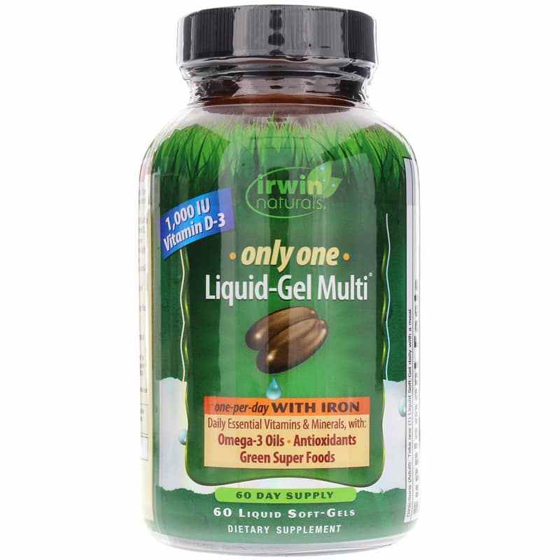 Only One Liquid-Gel Multi with iron, by Irwin Naturals