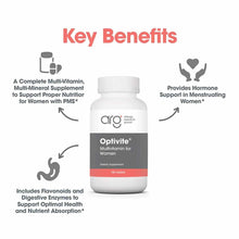 Optivite multivitamin bottle with white cap and gray label showing 180 tablets by Allergy Research Group.